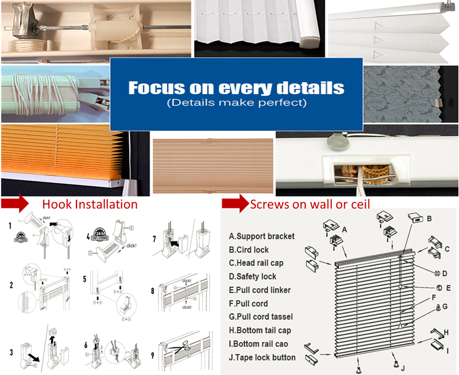 Non-woven Fabric Pleated Blinds